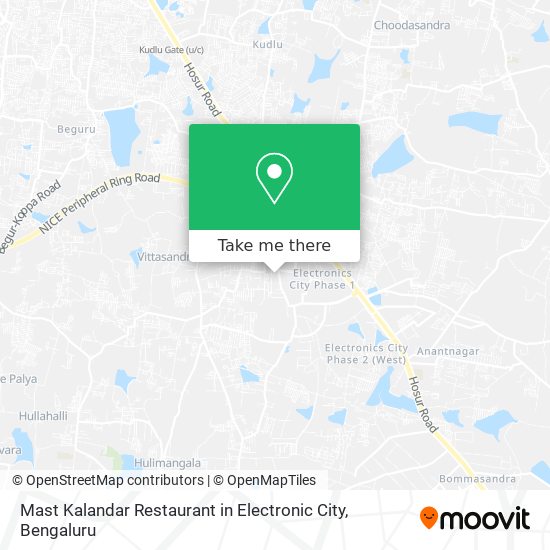 Mast Kalandar Restaurant in Electronic City map