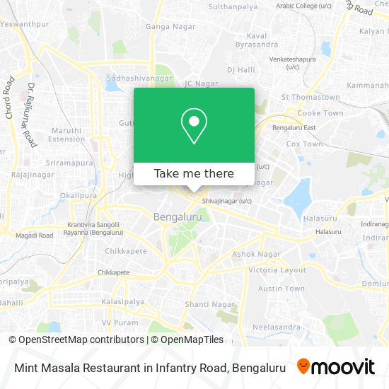 Mint Masala Restaurant in Infantry Road map