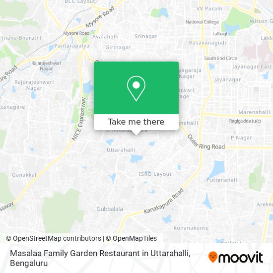 Masalaa Family Garden Restaurant in Uttarahalli map