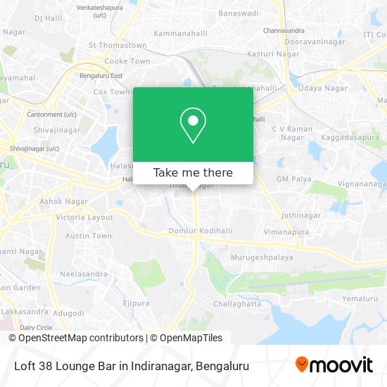 Loft 38 Lounge Bar in Indiranagar map