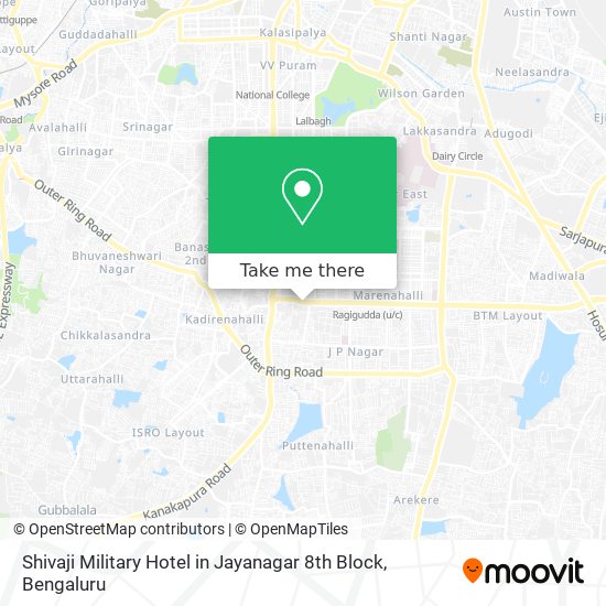 Shivaji Military Hotel in Jayanagar 8th Block map