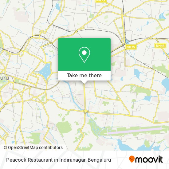 Peacock Restaurant in Indiranagar map