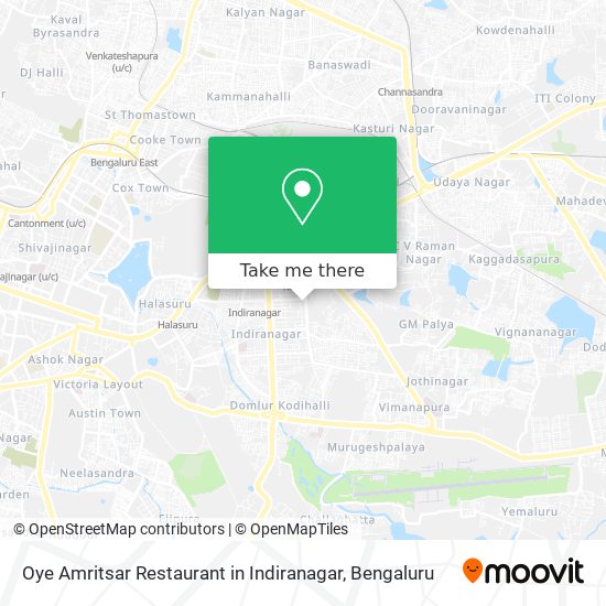Oye Amritsar Restaurant in Indiranagar map