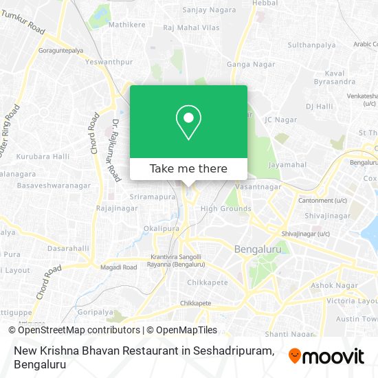 New Krishna Bhavan Restaurant in Seshadripuram map