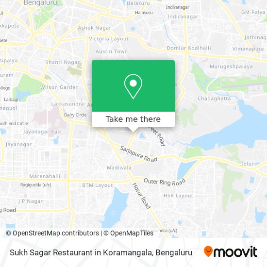 Sukh Sagar Restaurant in Koramangala map