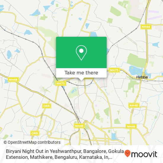 Biryani Night Out in Yeshwanthpur, Bangalore, Gokula Extension, Mathikere, Bengaluru, Karnataka, In map