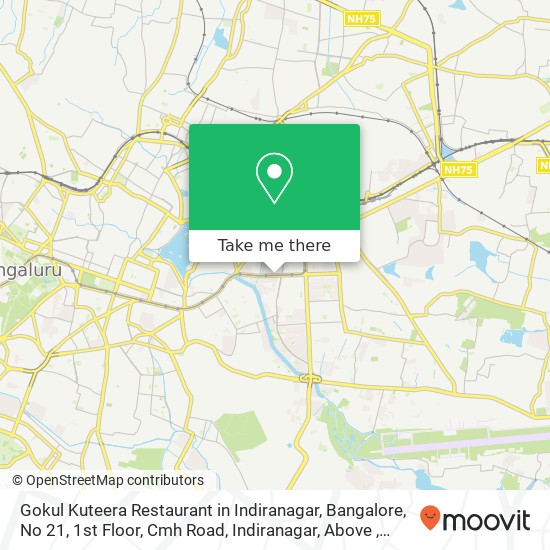 Gokul Kuteera Restaurant in Indiranagar, Bangalore, No 21, 1st Floor, Cmh Road, Indiranagar, Above map