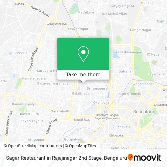 Sagar Restaurant in Rajajinagar 2nd Stage map