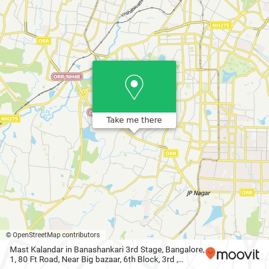 Mast Kalandar in Banashankari 3rd Stage, Bangalore, 1, 80 Ft Road, Near Big bazaar, 6th Block, 3rd map