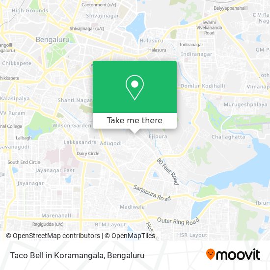 Taco Bell in Koramangala map