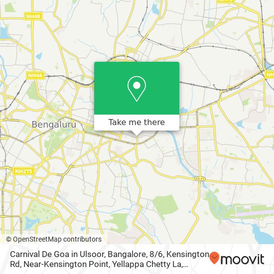 Carnival De Goa in Ulsoor, Bangalore, 8 / 6, Kensington Rd, Near-Kensington Point, Yellappa Chetty La map