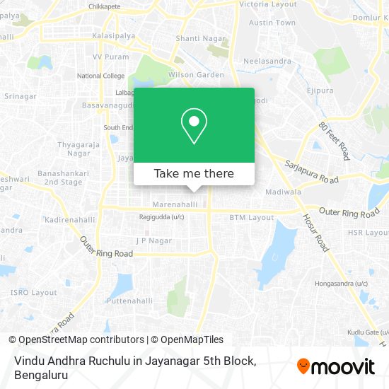 Vindu Andhra Ruchulu in Jayanagar 5th Block map