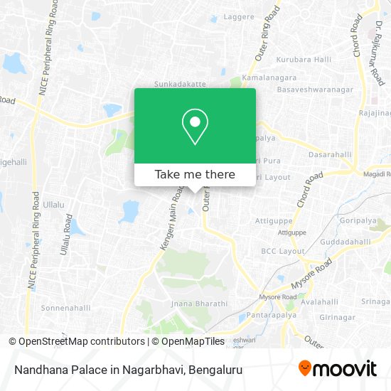 Nandhana Palace in Nagarbhavi map