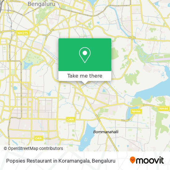 Popsies Restaurant in Koramangala map