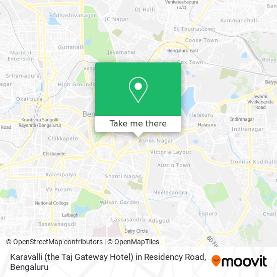 Karavalli (the Taj Gateway Hotel) in Residency Road map