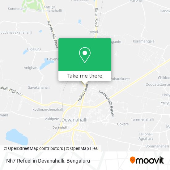 Nh7 Refuel in Devanahalli map