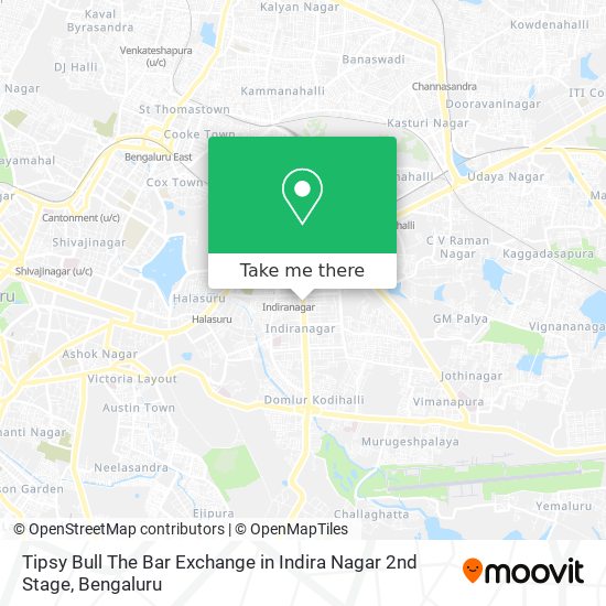 Tipsy Bull The Bar Exchange in Indira Nagar 2nd Stage map