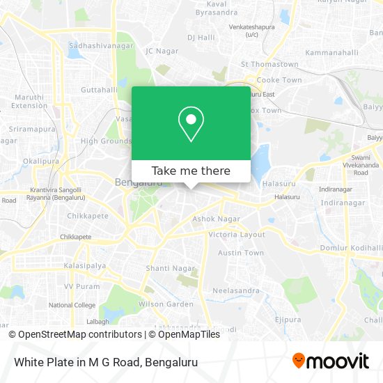 White Plate in M G Road map