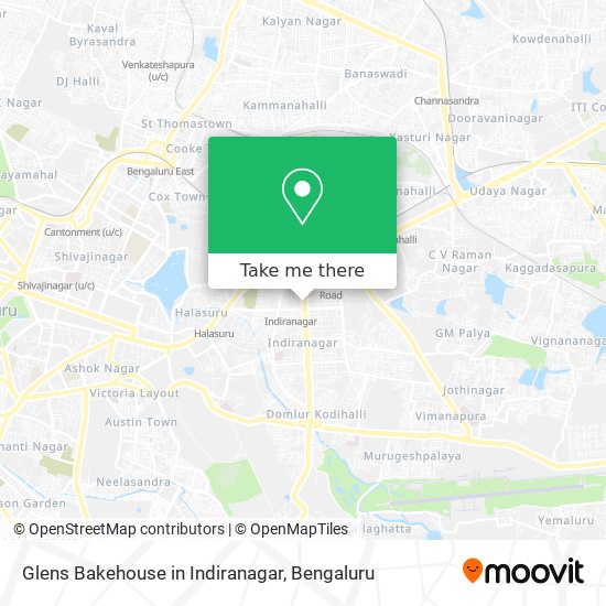 Glens Bakehouse in Indiranagar map