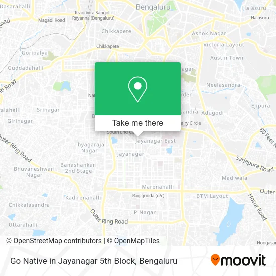 Go Native in Jayanagar 5th Block map