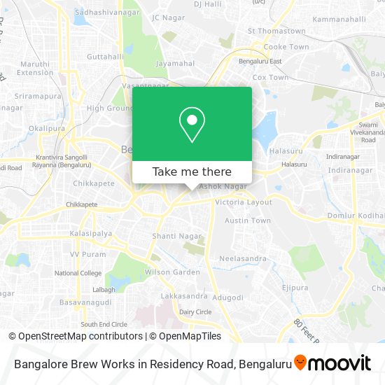 Bangalore Brew Works in Residency Road map