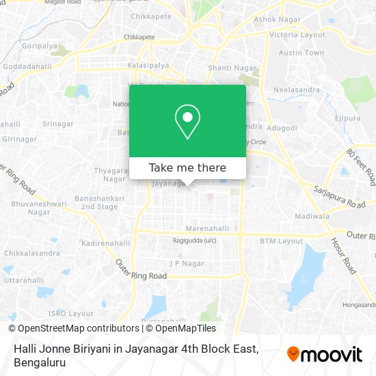 Halli Jonne Biriyani in Jayanagar 4th Block East map