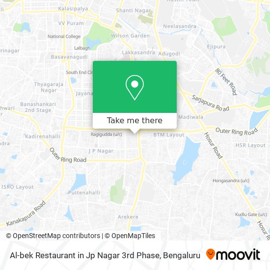 Al-bek Restaurant in Jp Nagar 3rd Phase map