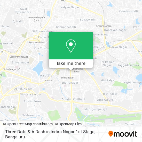 Three Dots & A Dash in Indira Nagar 1st Stage map