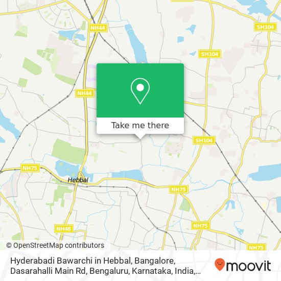 Hyderabadi Bawarchi in Hebbal, Bangalore, Dasarahalli Main Rd, Bengaluru, Karnataka, India map