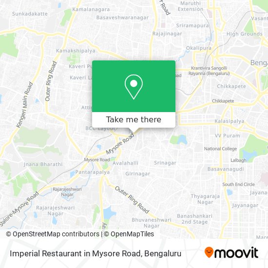Imperial Restaurant in Mysore Road map