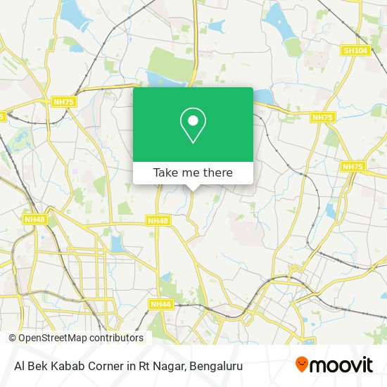 Al Bek Kabab Corner in Rt Nagar map