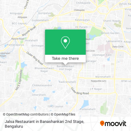 Jalsa Restaurant in Banashankari 2nd Stage map