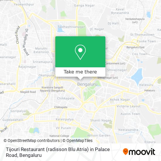 Tijouri Restaurant (radisson Blu Atria) in Palace Road map