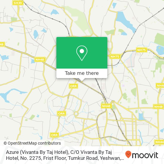 Azure (Vivanta By Taj Hotel), C / O Vivanta By Taj Hotel, No. 2275, Frist Floor, Tumkur Road, Yeshwan map