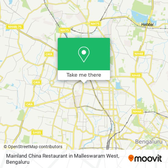 Mainland China Restaurant in Malleswaram West map