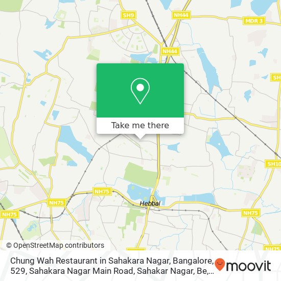 Chung Wah Restaurant in Sahakara Nagar, Bangalore, 529, Sahakara Nagar Main Road, Sahakar Nagar, Be map