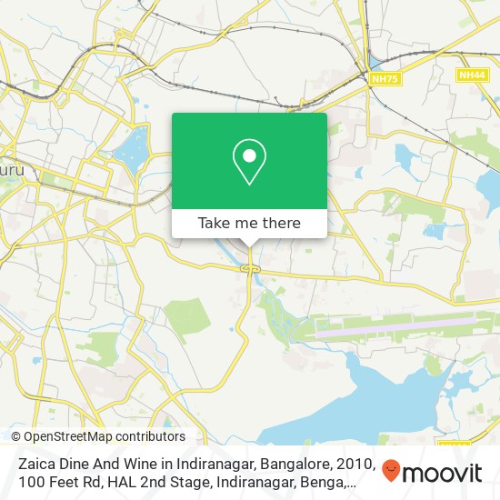 Zaica Dine And Wine in Indiranagar, Bangalore, 2010, 100 Feet Rd, HAL 2nd Stage, Indiranagar, Benga map