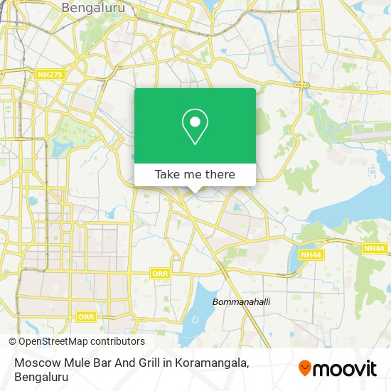 Moscow Mule Bar And Grill in Koramangala map