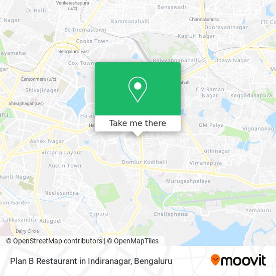 Plan B Restaurant in Indiranagar map