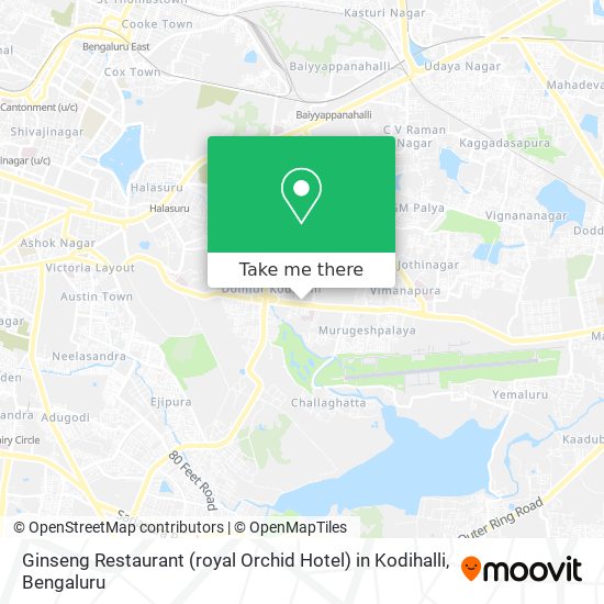 Ginseng Restaurant (royal Orchid Hotel) in Kodihalli map