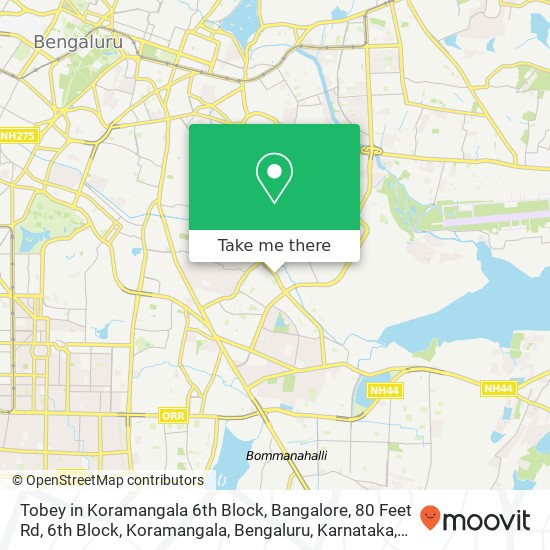 Tobey in Koramangala 6th Block, Bangalore, 80 Feet Rd, 6th Block, Koramangala, Bengaluru, Karnataka map