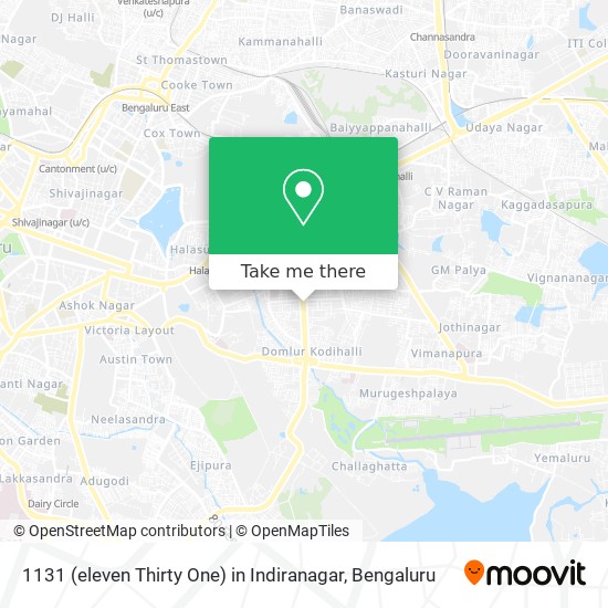 1131 (eleven Thirty One) in Indiranagar map