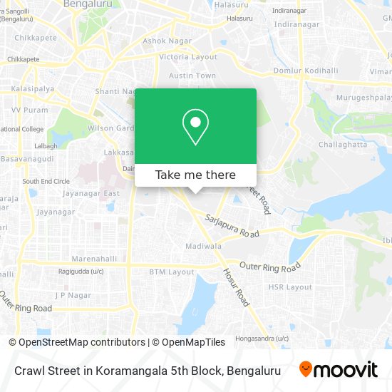 Crawl Street in Koramangala 5th Block map