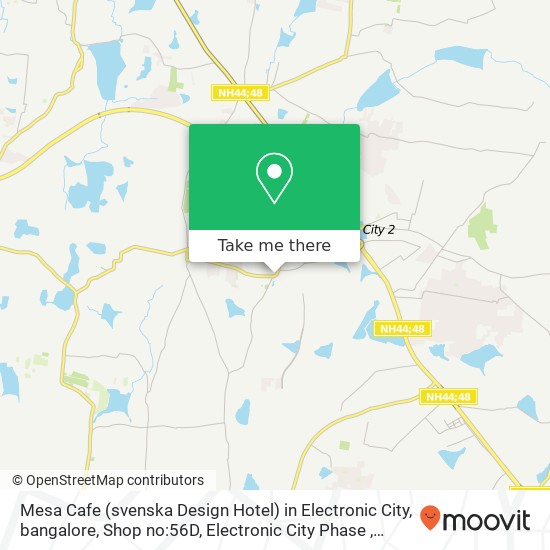 Mesa Cafe (svenska Design Hotel) in Electronic City, bangalore, Shop no:56D, Electronic City Phase map