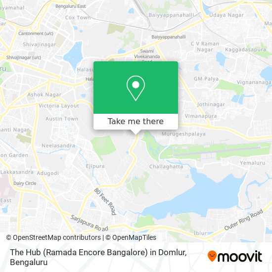 The Hub (Ramada Encore Bangalore) in Domlur map