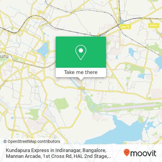 Kundapura Express in Indiranagar, Bangalore, Mannan Arcade, 1st Cross Rd, HAL 2nd Stage, Doopanahal map