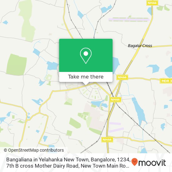 Bangaliana in Yelahanka New Town, Bangalore, 1234, 7th B cross Mother Dairy Road, New Town Main Roa map