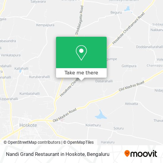 Nandi Grand Restaurant in Hoskote map