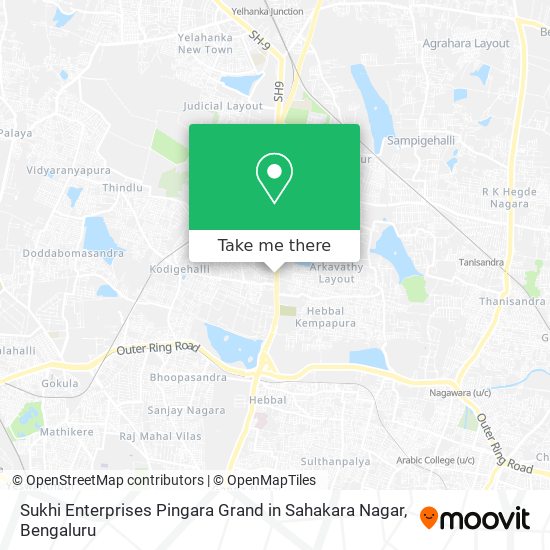 Sukhi Enterprises Pingara Grand in Sahakara Nagar map