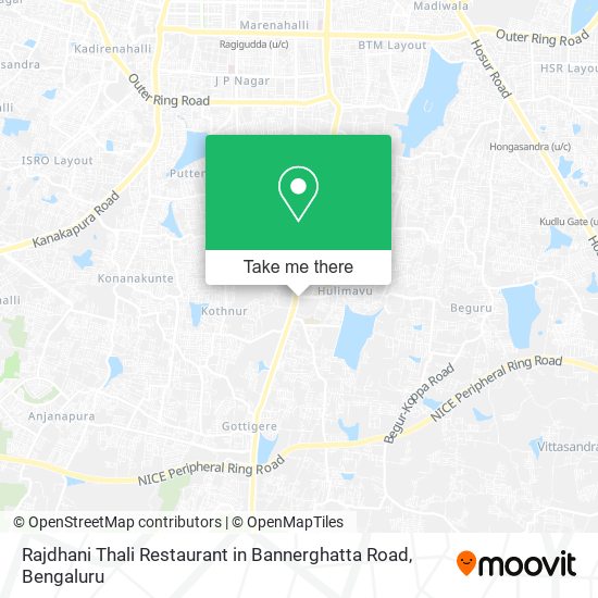 Rajdhani Thali Restaurant in Bannerghatta Road map